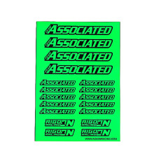 Stickers sheet Associated Fluo green Size A5 - AIGOIN RACING - AR3011