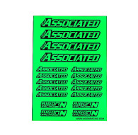 Stickers sheet Associated Fluo green Size A5 - AIGOIN RACING - AR3011