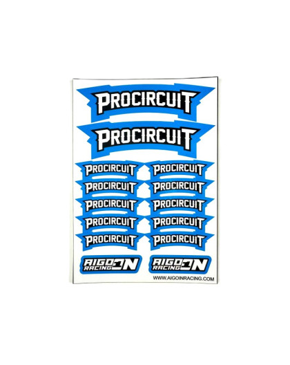 Stickers Procircuit Bleu sur format A6 - AIGOIN RACING - AR3031