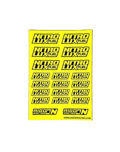 Stickers Nitrolux Jaune Fluo sur format A6 - AIGOIN RACING - AR3033