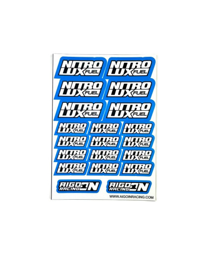 Stickers Nitrolux Bleu sur format A6 - AIGOIN RACING - AR3039