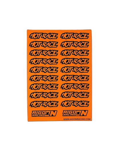 Stickers sheet Hot Race Fluo orange Size A6 - AIGOIN RACING - AR3042