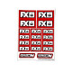 Stickers sheet FX Red Size A6 - AIGOIN RACING - AR3070