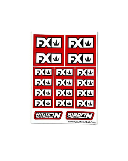 Stickers FX Rouge sur format A6 - AIGOIN RACING - AR3070