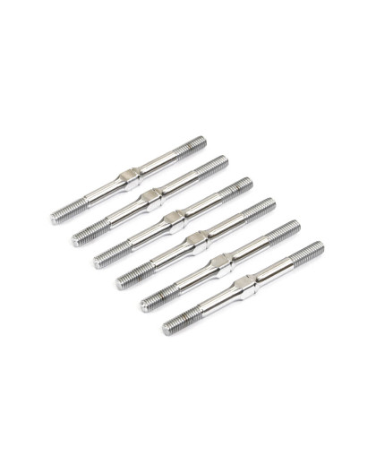 RC10B7 TITANIUM TURNBUCKLE SET (6PC) - SILVER - CENTRO - C0249S