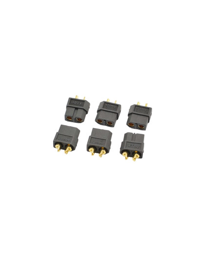 XT-60 BLACK FEMALE CONNECTORS (6PC) - CENTRO - C0351
