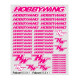 Pink/White Decal Sheet - HOBBYWING - D0001P/W
