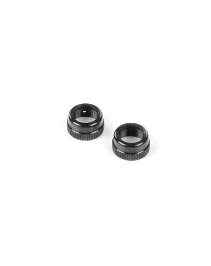 ALU SHOCK CAP-NUT WITH VENT HOLE - BLACK (2) - XRAY - 308352-K