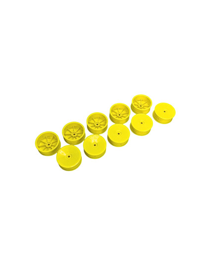 2WD FRONT WHEEL WITH 12MM HEX - YELLOW - HARD (10) - XRAY - 329900-Y