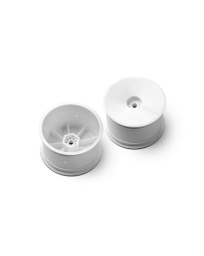2WD/4WD REAR WHEEL WITH 12MM HEX - WHITE - HARD (2) - XRAY - 329913-H