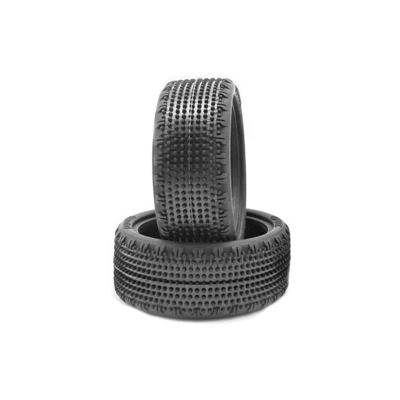 Pair Of 110 Tyres Carpet 4Wd Hard Front LP - HOT RACE - 003-0491