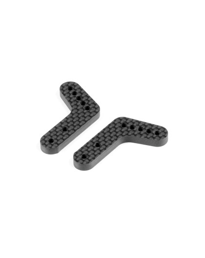 GT GRAPHITE REAR ROLL CENTER UPRIGHT PLATE 4MM (2) - XRAY - 353391