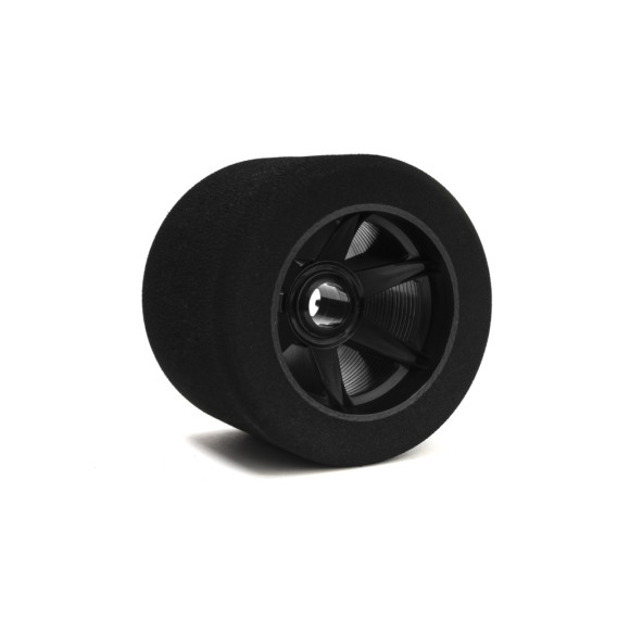 Pair Of Rear Tyres 1/8 76mm Shore 35 Carbon - HOT RACE - 004-0142-76