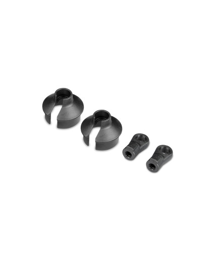 COMPOSITE SHOCK PARTS KEYED BALL JOINTS - GRAPHITE - XRAY - 358021-G
