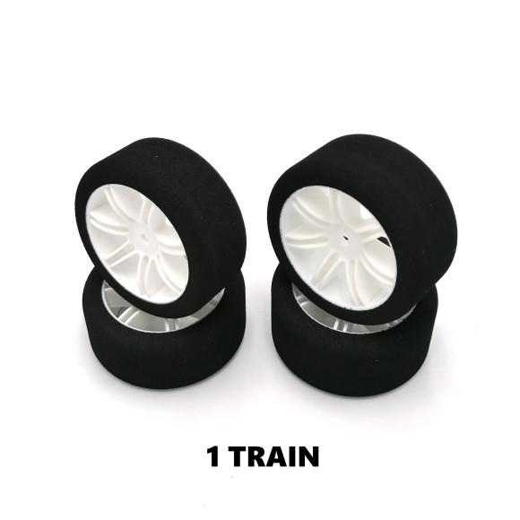 1 train pneus piste 1/10 jantes blanches FFVRC  - HOT RACE
