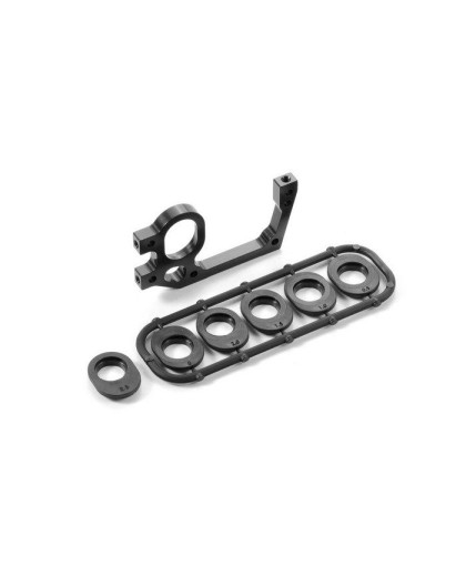 X1 Alu Rear Bulkhead - Left + Ride Height Adjusters - XRAY - 373022