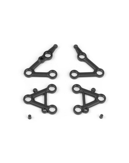 SET OF SUSPENSION ARMS, LOWER + UPPER (2+1+1) - HARD - 382101 - XRAY