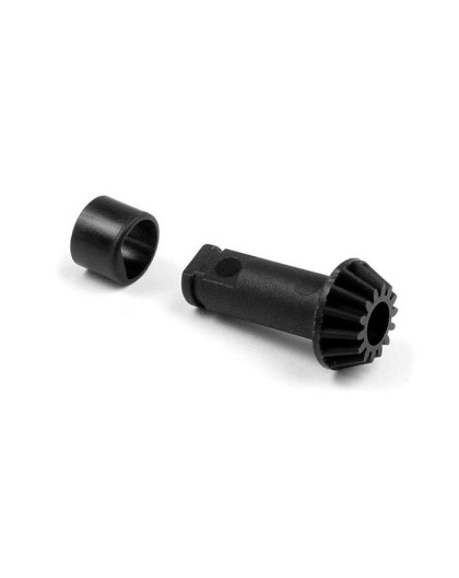 MAIN DRIVESHAFT PINION GEAR & COLLAR M18T - 385531 - XRAY