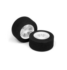 M18MT R/F FOAM TIRE MOUNTED (42DEG) - PURPLE (2) - 389583 - XRAY