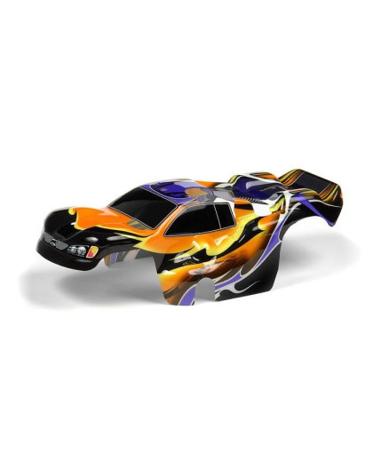 BODY 1/18 NITRO TRUCK - PAINTED & TRIMMED - DRAGONFIRE - ORANGE - 389