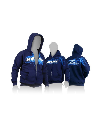 XRAY SWEATER HOODED WITH ZIPPER - BLUE (XS) - XRAY - 395600XS