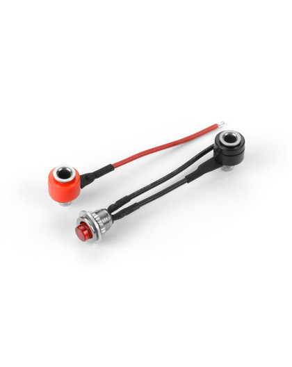 Set Of Black, Red & Black Cable With Red Button Switch -HUDY -104095