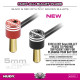 Alu Bullet Plug Black & Red With 5mm Golden - Set - HUDY - 293211
