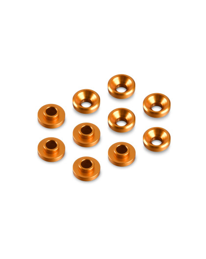 Alu Countersunk Servo Shim - Orange (10) - HUDY - 296509-O