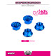 Titanium Nut M4 With Serrated Flange - Blue (4) - HUDY - 296542-B