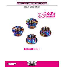 Titanium Nut M4 With Serrated Flange - Rainbow (4) - HUDY - 296542-C