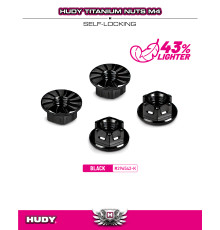 Titanium Nut M4 With Serrated Flange - Black (4) - HUDY - 296542-K