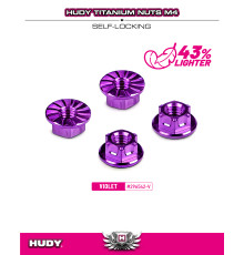 Titanium Nut M4 With Serrated Flange - Violet (4) - HUDY - 296542-V