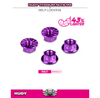 Titanium Nut M4 With Serrated Flange - Violet (4) - HUDY - 296542-V