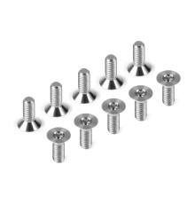 Titanium Flat Head Screw M3X8 (10) - HUDY - 903308-T