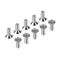 Titanium Flat Head Screw M3X8 (10) - HUDY - 903308-T