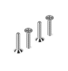 HUDY TITANIUM FLAT HEAD SCREW M3x18 (4) - HUDY - 903318-T
