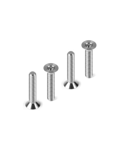 HUDY TITANIUM FLAT HEAD SCREW M3x18 (4) - HUDY - 903318-T