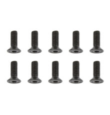 TEAM CORALLY - STEEL SCREWS M4 X 12MM - HEX FLAT HEAD - 10 P - C-3006