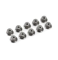 TEAM CORALLY - ALUMINIUM NYLST OP NUT - M3 - FLANGED - GUN ME - C-311
