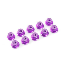TEAM CORALLY - ALUMINIUM NYLST OP NUT - M4 - FLANGED - PURPLE - C-311