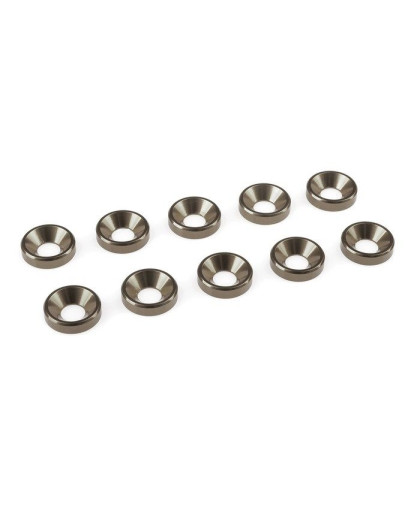TEAM CORALLY - ALUMINIUM WASHE R - FOR M4 FLAT HEAD SCREWS - - C-3121
