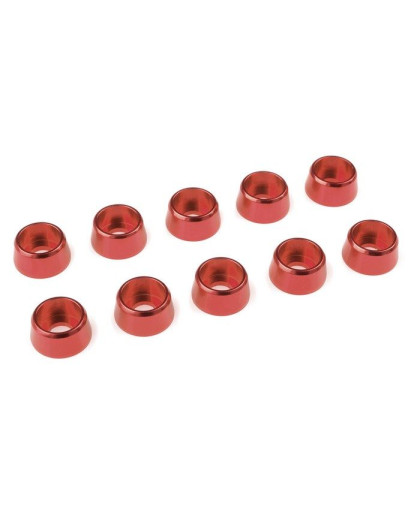 Rondelle alu CHC M4 - Rouge - 10 pcs - CORALLY - C-31285
