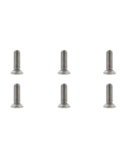 TEAM CORALLY - TITANIUM SCREWS M3 X 10MM - HEX FLAT HEAD - 6 - C-3401