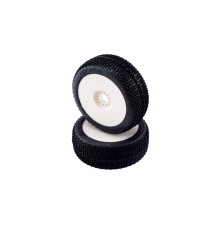 Pair Of Tyres Miami White Mounted - HOT RACE - 001-0063