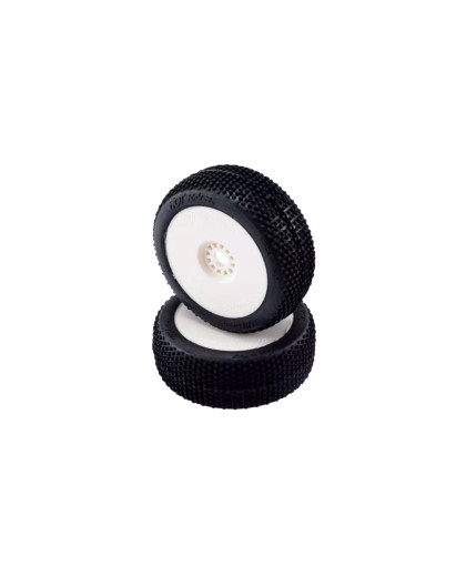 Pair Of Tyres Miami White Mounted - HOT RACE - 001-0063