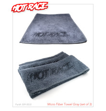 3 Pcs Of Microfiber Towel Gray - HOT RACE - 009-0033