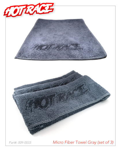 3 Pcs Of Microfiber Towel Gray - HOT RACE - 009-0033
