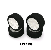 5 Sets Of Tyres 1/10 On White Rims Ffvrc - HOT RACE - 10W-FFVRC-5