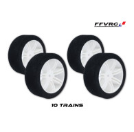 10 Sets Of Tyres 1/10 On White Rims Ffvrc - HOT RACE - 10W-FFVRC-10