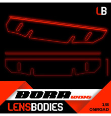 Renforts carrosserie 1/8 Piste Bora + Aileron Lens - HOT RACE